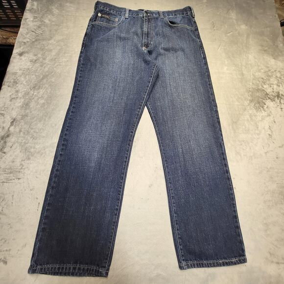 Calvin Klein Jeans Jeans Mens 34x30 Blue Straight Medium Wash 5 Pocket Zip Fly - Picture 1 of 10